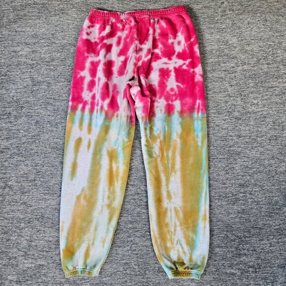 iets frans Sweatpants Womens Large Tie Dye Acid Wash Fleece Lounge Pockets Gym - Picture 2 of 11